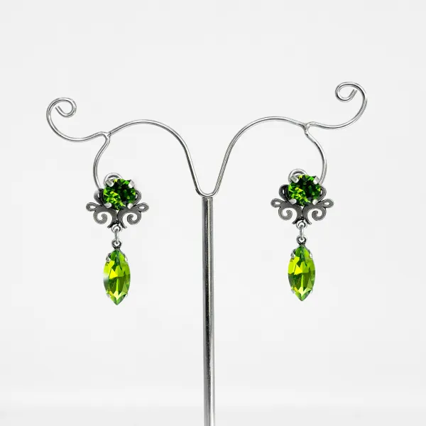 Ohrstecker Lilly Navette grün