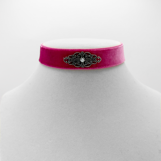 Kropfband Leonie mit Perle in pink