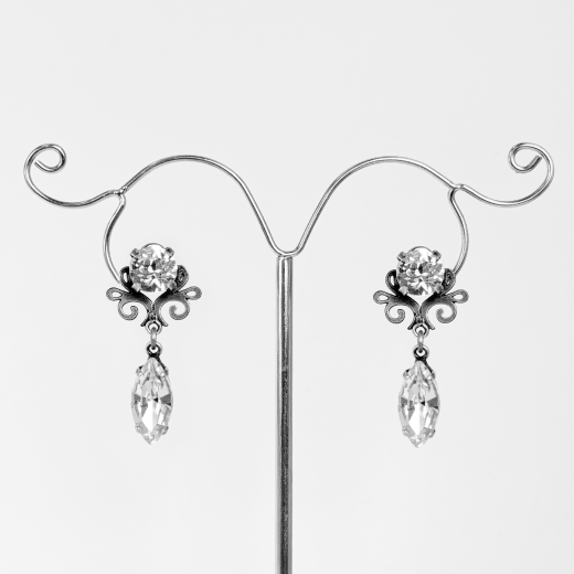 Ohrstecker Lilly Navette weiß