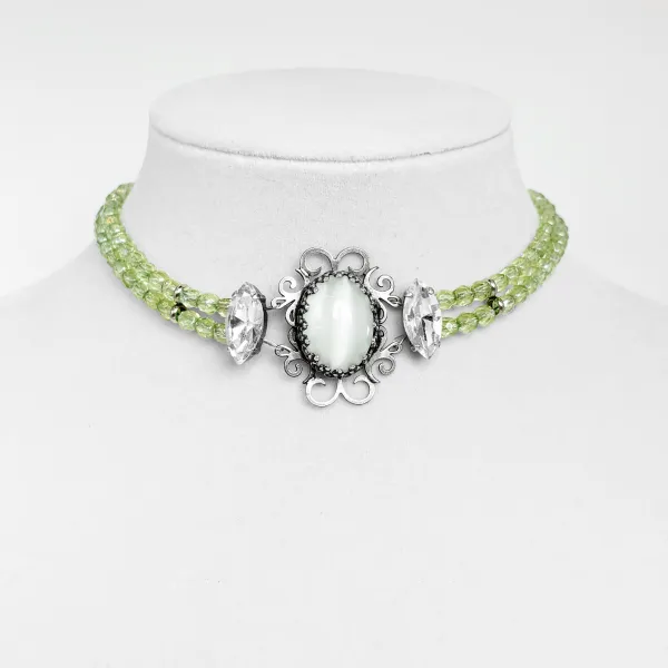 Zweireihiges Glasperlencollier Lilly hellgrün