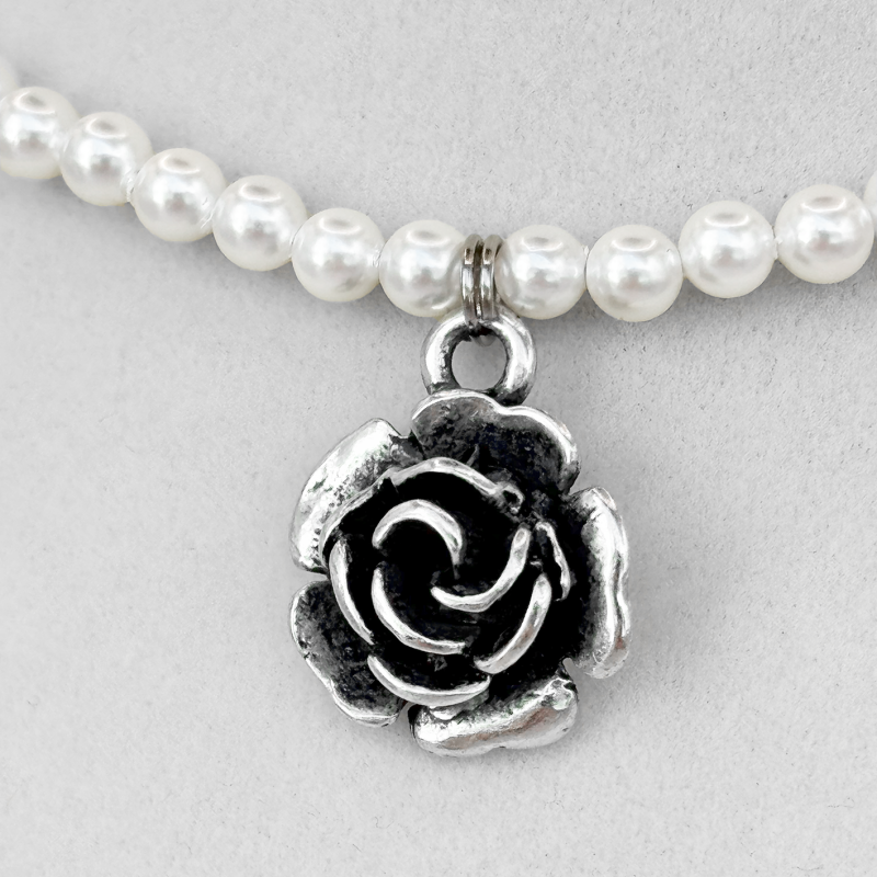 Trachtenkette/ Perlencollier Rosanna weiß