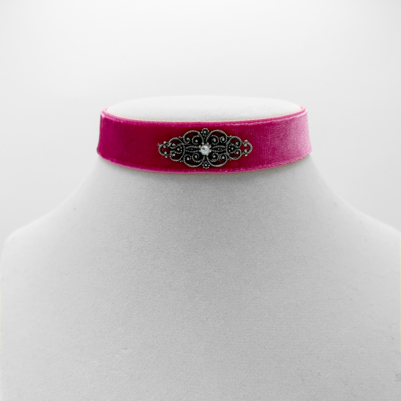 Kropfband Leonie mit Perle in pink