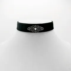 Kropfband Leonie mit Perle in schwarz